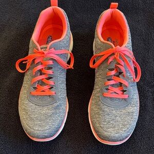 Skechers Gray and Coral Sneakers